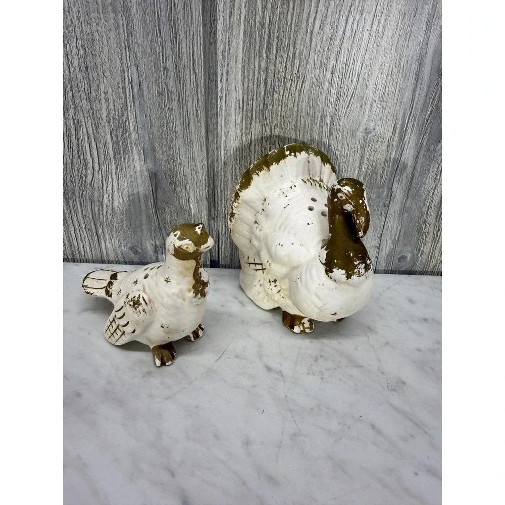 Vintage Lefton Turkey Salt and Pepper Shakers Set 1241 Japan Thanksgiving Decor